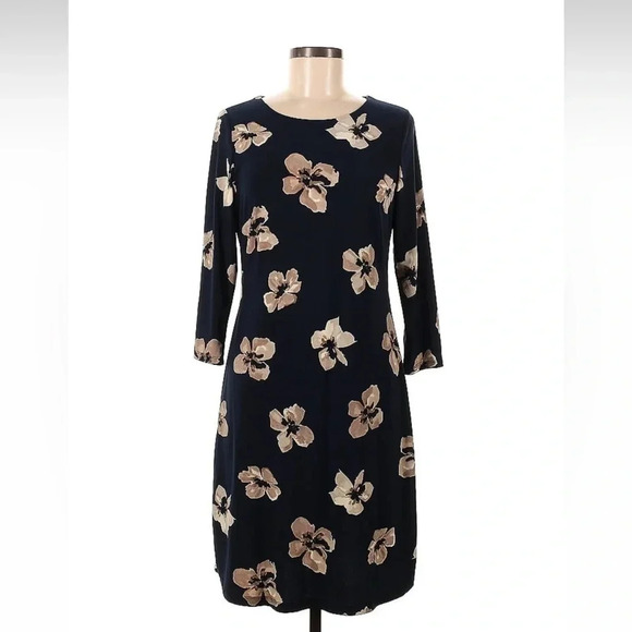 Tommy Hilfiger Navy Skycap Sunshine Floral Above The Knee Shift Dress Size 6 - Picture 3 of 6